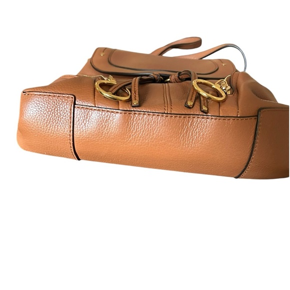 CHLOE bag | See by Chloe brown pebbled leather backpack purse with gold hardware - Picture 2 of 11